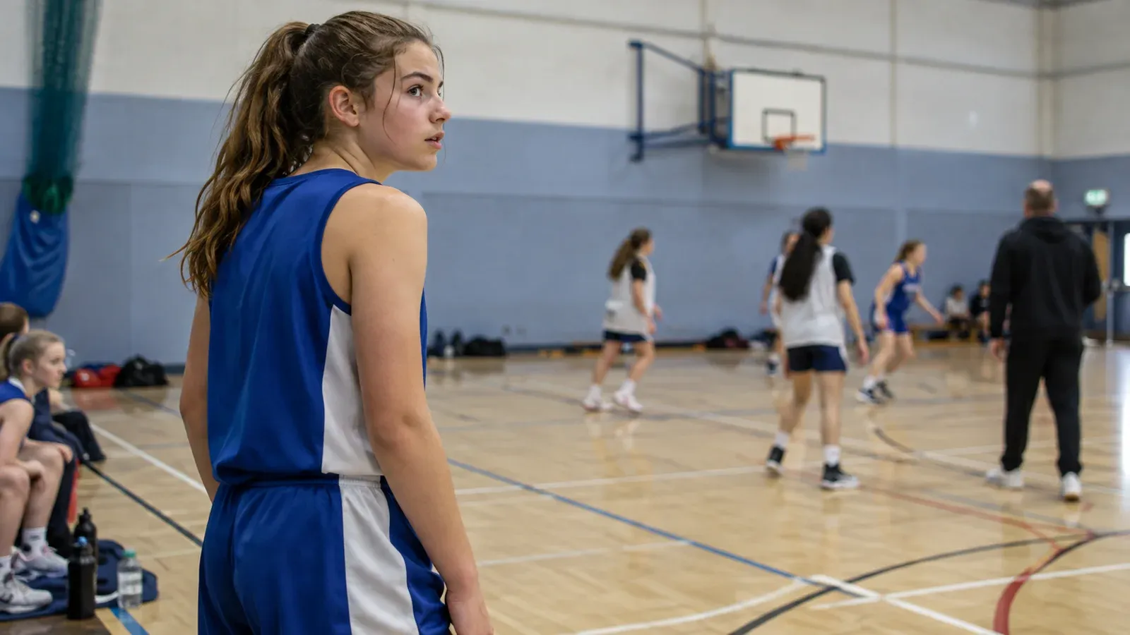 Young player preparing mentally for competition
